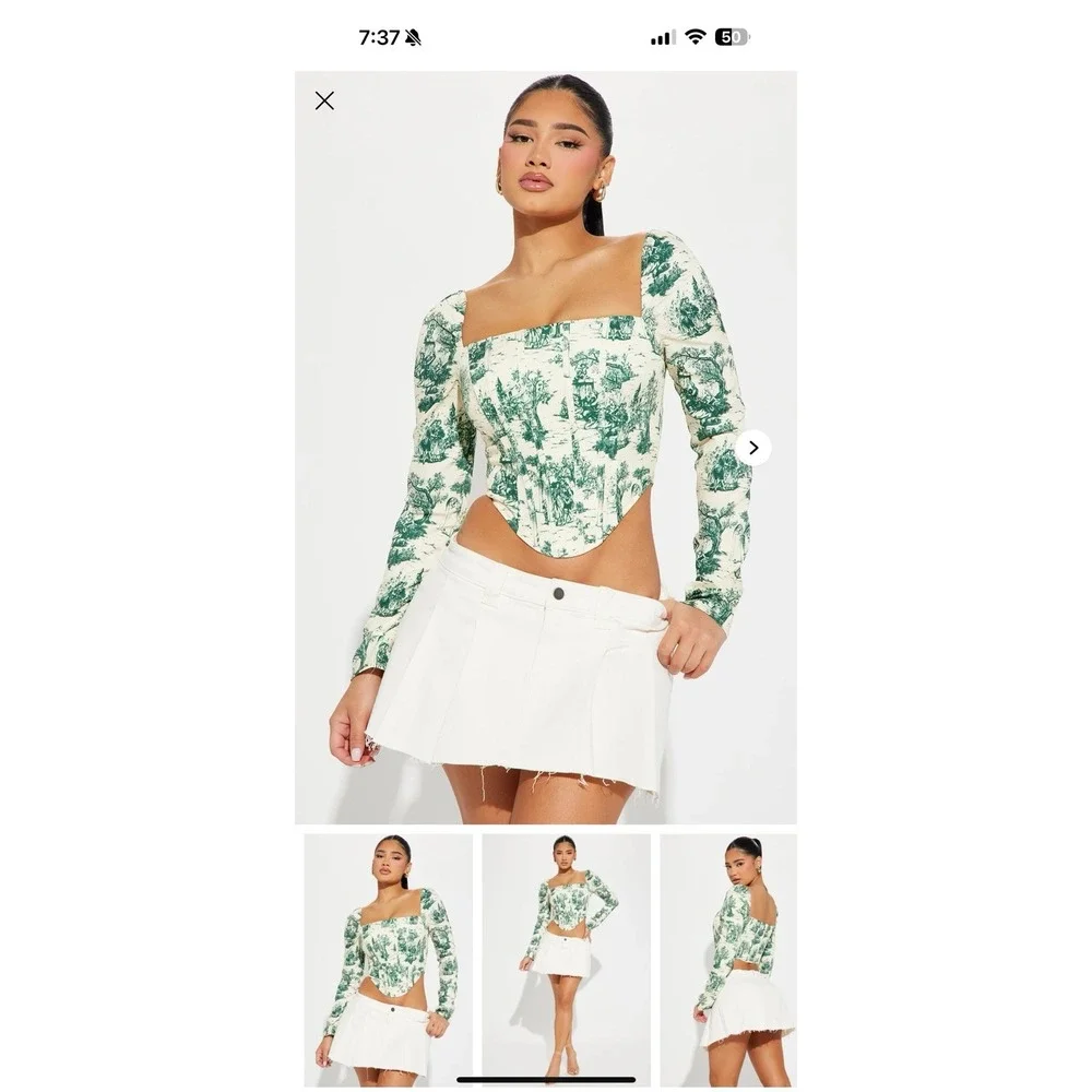 Fashion Nova Simple Life Corset Top - Yellow/combo Toile Medium
